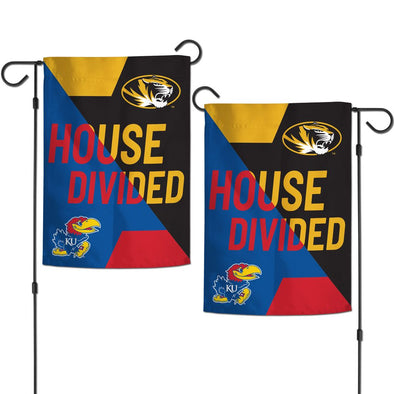 Mizzou Tigers Border Showdown MU vs KU House Divided Garden Flag 12.5"X18"