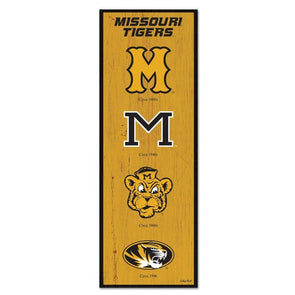 Mizzou Tigers Evolution Logo's Wooden Wall Sign