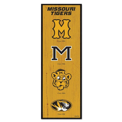 Mizzou Tigers Evolution Logo's Wooden Wall Sign