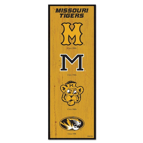 Mizzou Tigers Evolution Logo's Wooden Wall Sign