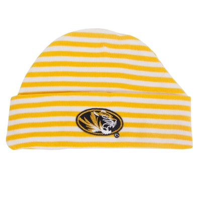Mizzou Infant Oval Tiger Head Striped Gold Warming Cap