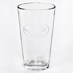 Mizzou Oval Tiger Head Etched 16 oz. Pint Glass