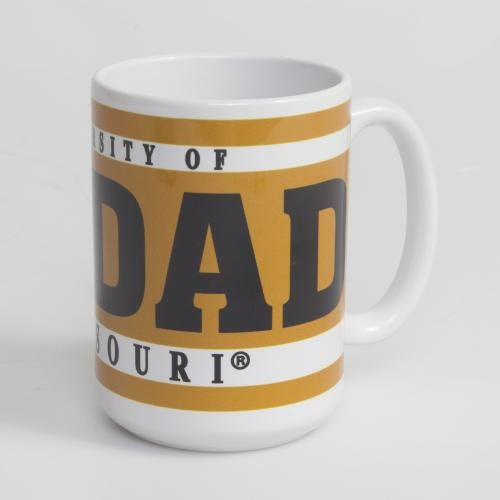 Mizzou Dad White & Gold Ceramic Mug