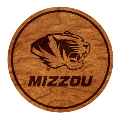 Mizzou Tiger Head Set of Wooden Coasters