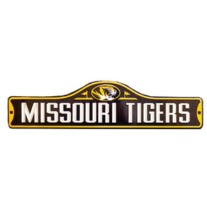 Missouri Tigers Oval Tiger Head Street Black and Gold Metal Wall Sign