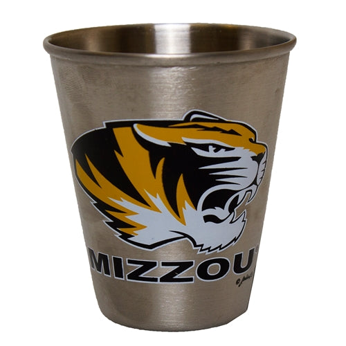 Mizzou Tiger Head Silver Stainless Steel Shot Glass