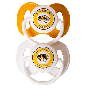 Missouri Tigers Tiger Head Gold and White 2-Pack Pacifiers