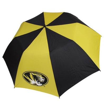Mizzou Big Storm Oval Tiger Head Black and Gold Umbrella