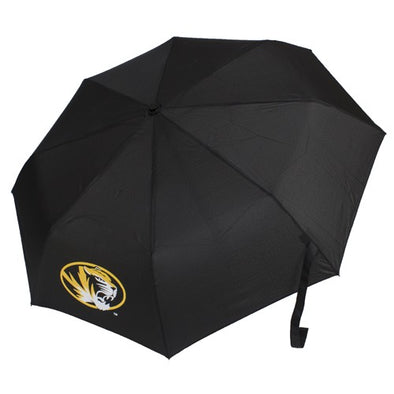Mizzou Oval Tiger Head Black Compact Umbrella