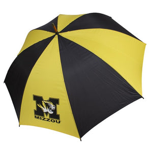 Mizzou Black and Gold Golf M Tiger Head Umbrella