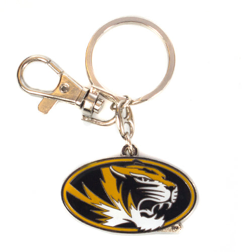 Missouri Tiger Head Gold Keychain