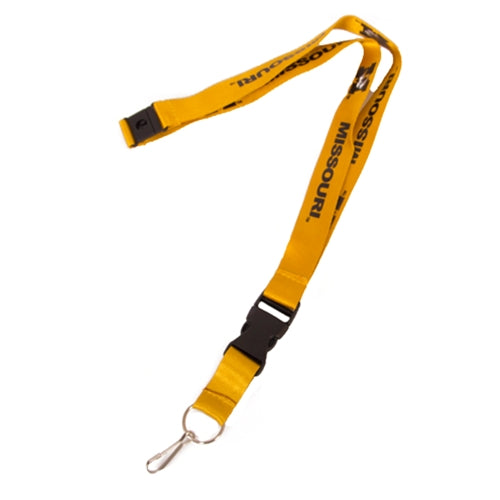 Missouri M Tiger Head Double Sided Gold Lanyard