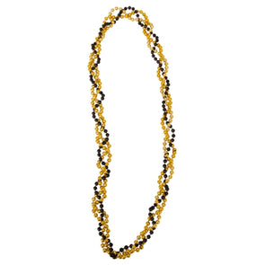 Mizzou Twisted Black and Gold Beads
