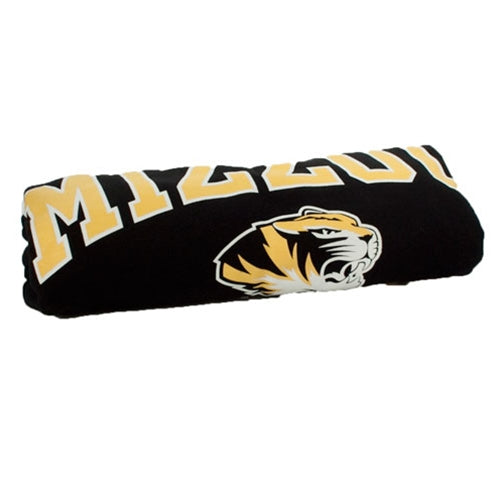 Mizzou Tigers Head Black Rolled Blanket