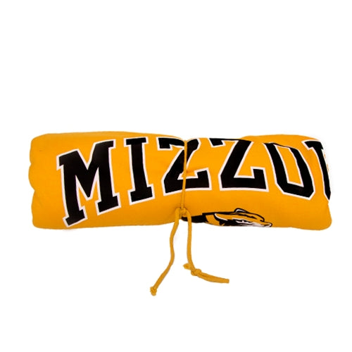 Mizzou Tigers Head Gold Rolled Blanket