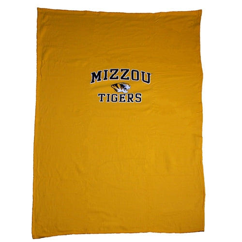 Mizzou Tigers Head Gold Rolled Blanket
