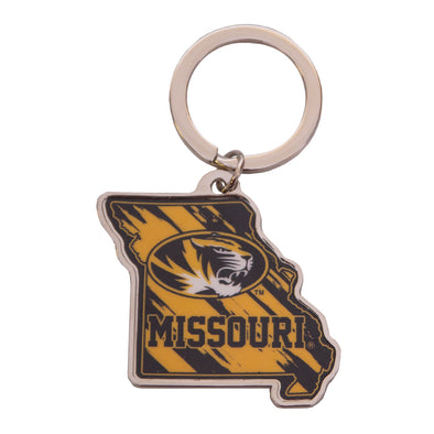 Missouri Oval Tiger Head Keychain