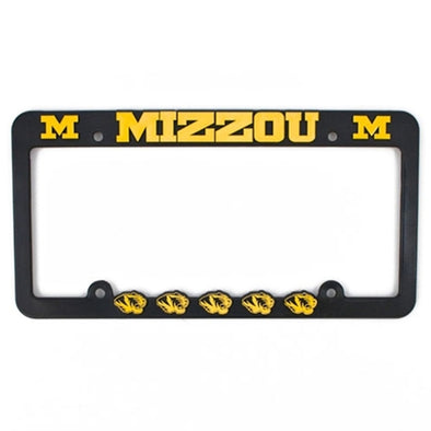 Mizzou Tiger Head Black & Gold License Plate Frame