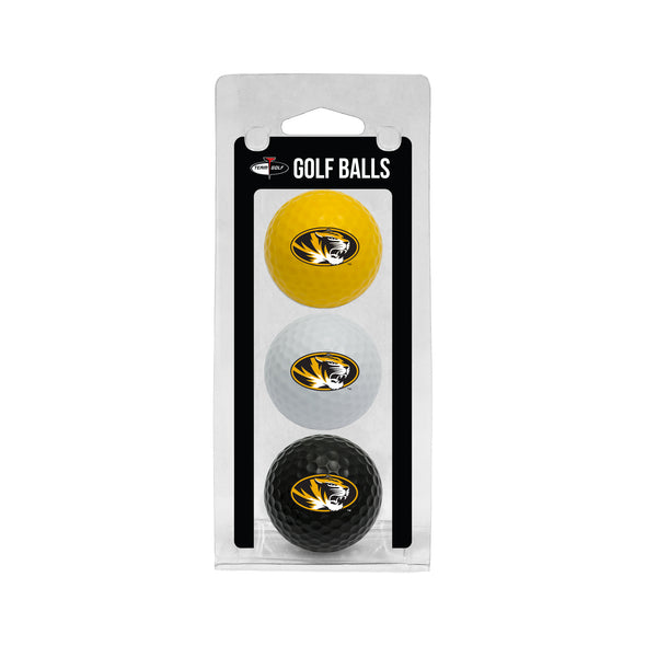 Mizzou Tiger Head Golf Balls Set of 3