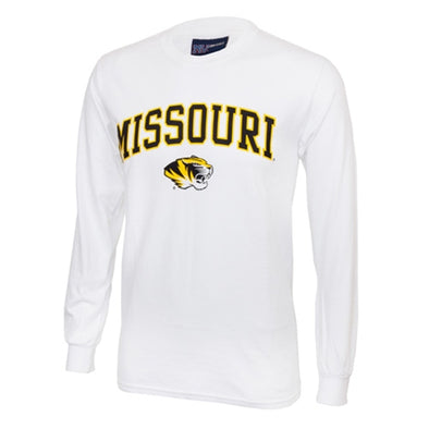 Missouri Tiger Head White Long Sleeve T-Shirt