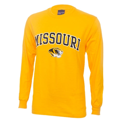 Missouri Tiger Head Gold Long Sleeve T-Shirt