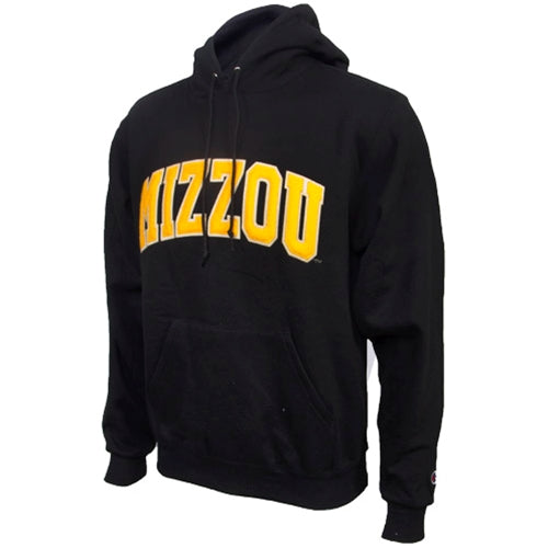 Mizzou Tigers Champion® Tackle Twill Felt Black Hoodie