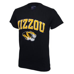 Mizzou Tiger Head Black Short Sleeve Crew Neck T-Shirt