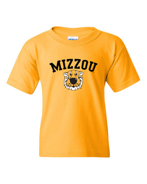 Mizzou Youth Truman with Tail Gold Short Sleeve Crew Neck T-Shirt