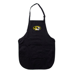 Mizzou Oval Tiger Head Black Apron