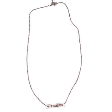 Tigers Silver Bar 18" Necklace