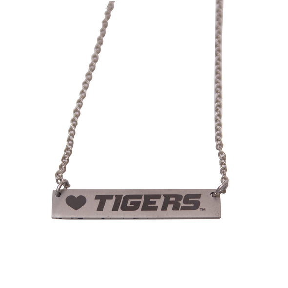 Tigers Silver Bar 18" Necklace