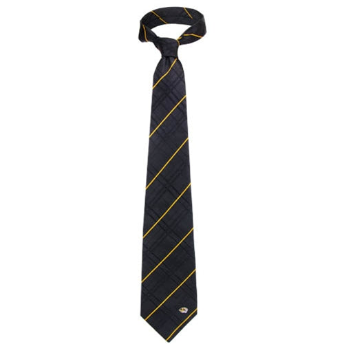 Mizzou Tiger Head Black Woven Silk Tie