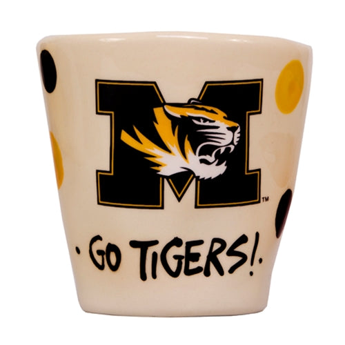 Mizzou Go Tigers Wobbly White Ceramic Mug