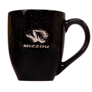 Mizzou Etched Tiger Black Bistro Speckled Mug