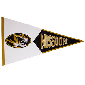 Missouri Oval Tiger Head Black and Old Gold Pennant