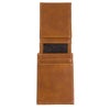 Mizzou Oval Tiger Head Engraved Front Fold Brown Wallet