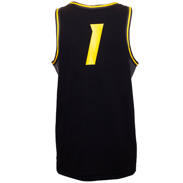 Mizzou Tigers #1 Nike® Replica Black and Gold Basketball Jersey