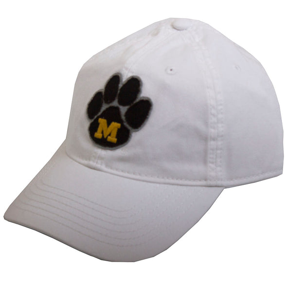 Mizzou Retro M Paw White Adjustable Hat