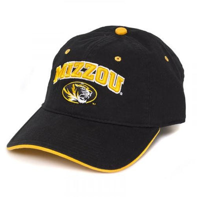 Mizzou Oval Tiger Head Black Adjustable Hat