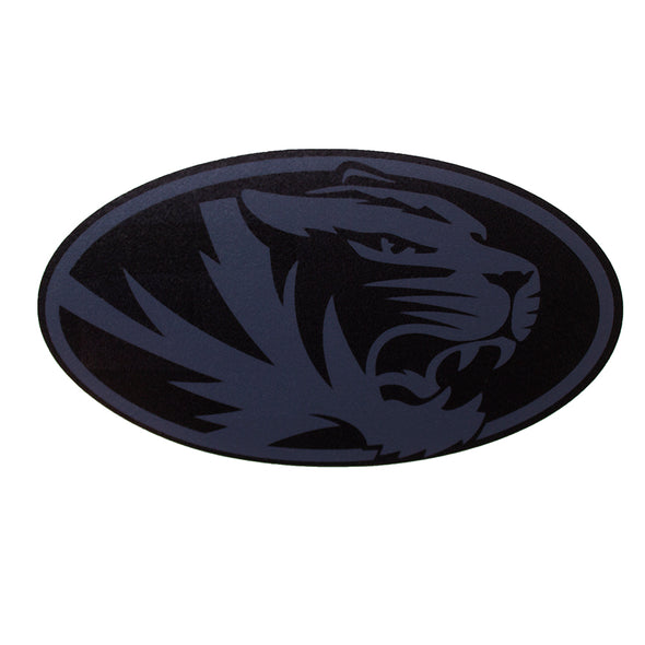 Mizzou Oval Tiger Head Blackout Black and Charcoal Grey Decal