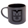 Mizzou Oval Tiger Head Stacked MU Charcoal Grey and Black Ceramic Mug