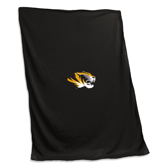 Mizzou Tiger Head Black Sweatshirt Blanket