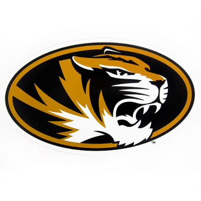 Mizzou Oval Tiger Head Black & Gold Car Magnet