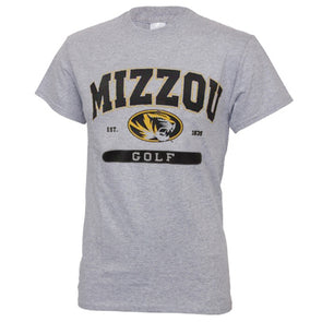 Mizzou Golf Grey Short Sleeve Crew Neck T-Shirt