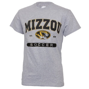 Mizzou Soccer Grey Short Sleeve Crew Neck T-Shirt