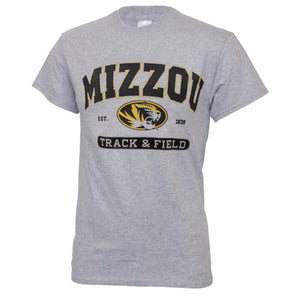 Mizzou Track & Field Grey Short Sleeve Crew Neck T-Shirt