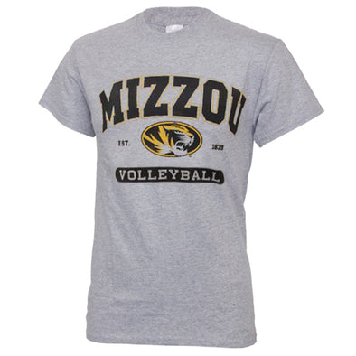 Mizzou Volleyball Grey Short Sleeve Crew Neck T-Shirt