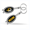 Mizzou Oval Tiger Head Spinner Keychain Assorted