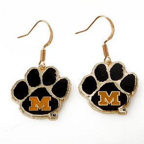 Mizzou Paw Print Earrings