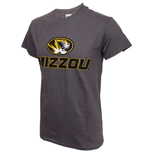 Mizzou Oval Tiger Head Charcoal Crew Neck T-Shirt